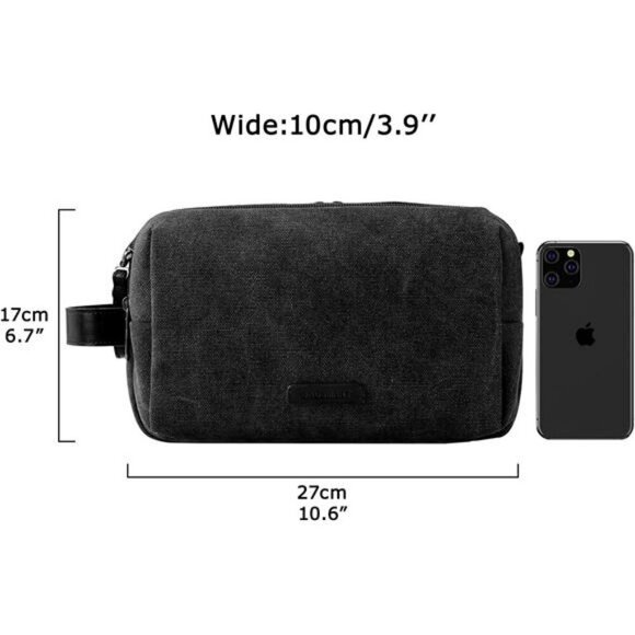 Bagsmart Toiletry Bag Men Canvas Travel Dopp Kit Waterproof Shaving Organizer - Picture 6 of 7